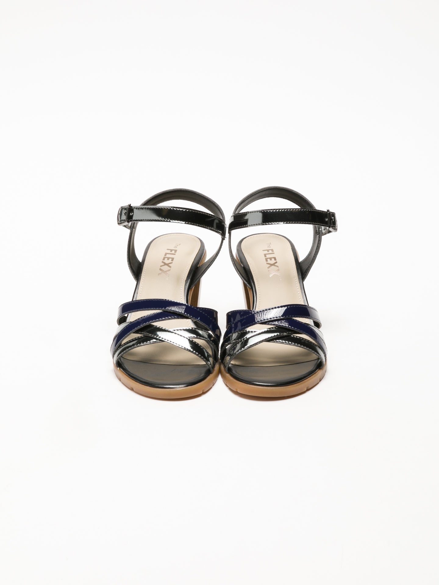 The Flexx Navy and Silver Buckle Sandals